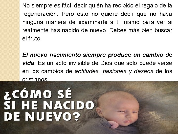 No siempre es fácil decir quién ha recibido el regalo de la regeneración. Pero No siempre es fácil decir quién ha recibido el regalo de la regeneración. Pero