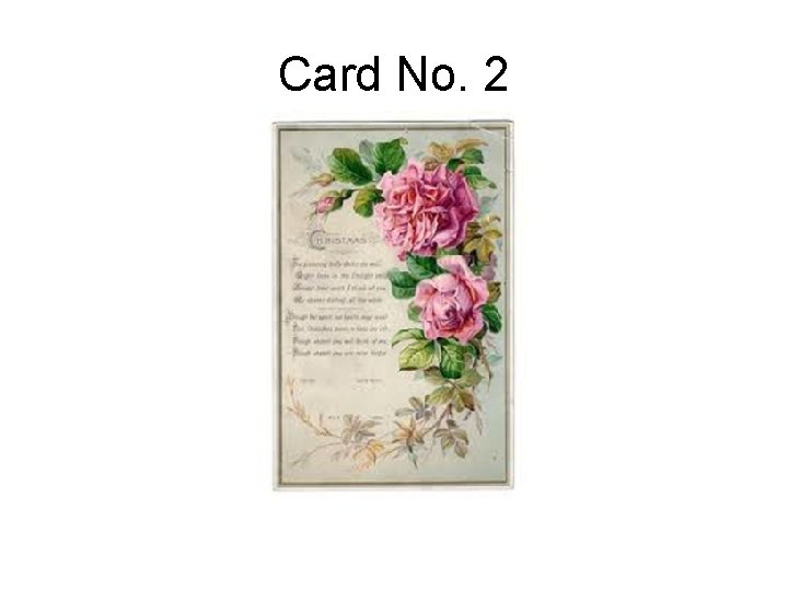 Card No. 2 Card No. 2