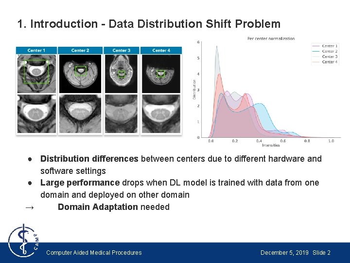 1. Introduction - Data Distribution Shift Problem ● Distribution differences between centers due to