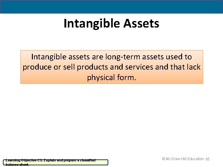 4 - 65 Intangible Assets Intangible assets are long-term assets used to produce or