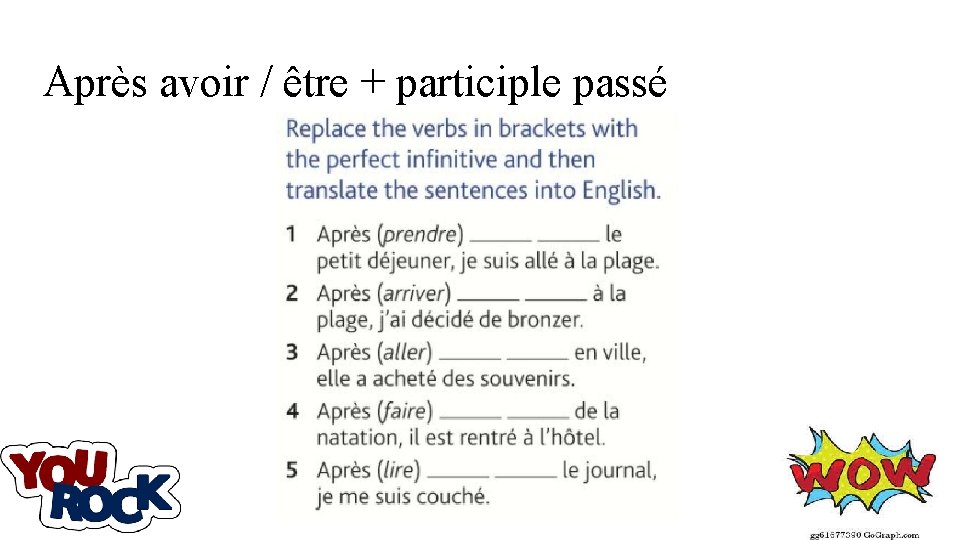 Après avoir / être + participle passé 