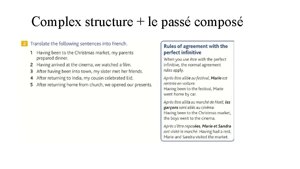 Complex structure + le passé composé 