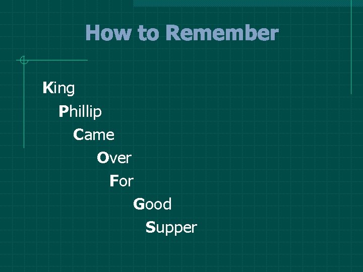 How to Remember King Phillip Came Over For Good Supper How to Remember King Phillip Came Over For Good Supper