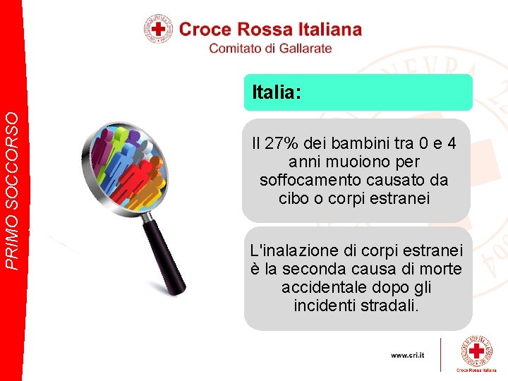 PRIMO SOCCORSO Italia: Il 27% dei bambini tra 0 e 4 anni muoiono per