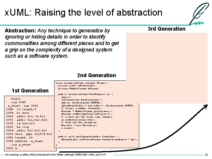 x. UML: Raising the level of abstraction Abstraction: Any technique to generalize by ignoring