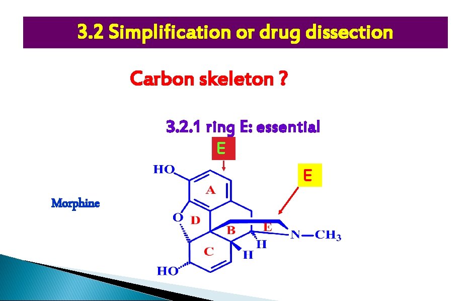 3. 2 Simplification or drug dissection Carbon skeleton ? 3. 2. 1 ring E: