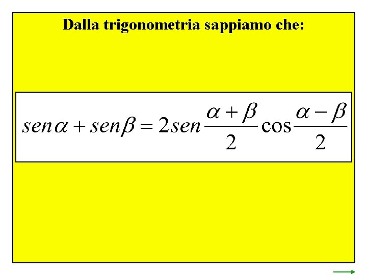 Dalla trigonometria sappiamo che: 