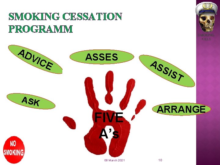 SMOKING CESSATION PROGRAMM AD VIC E ASSES ASK FIVE A’s 08 March 2021 AS