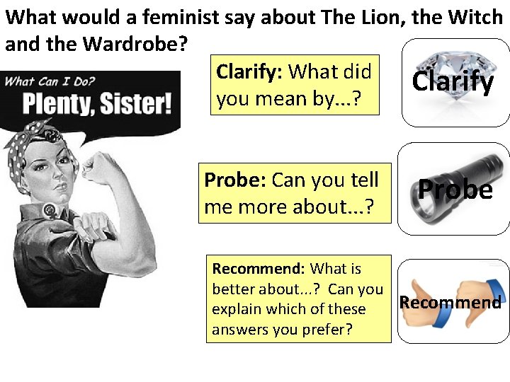 What would a feminist say about The Lion, the Witch and the Wardrobe? Clarify: