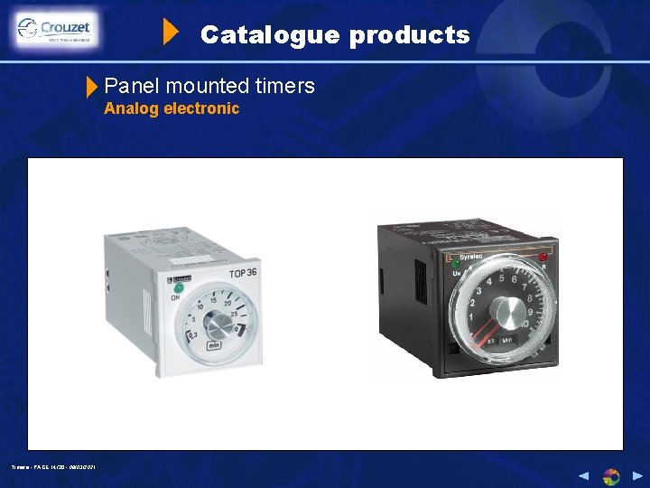 Catalogue products Panel mounted timers Analog electronic Timers - PAGE 14/20 - 08/03/2021 