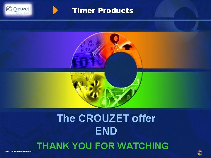 Timer Products The CROUZET offer END Timers - PAGE 28/20 - 08/03/2021 THANK YOU