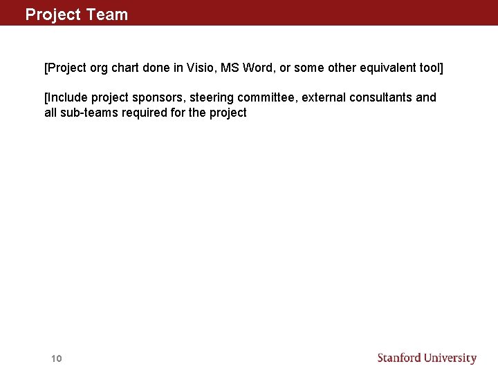 Project Team [Project org chart done in Visio, MS Word, or some other equivalent