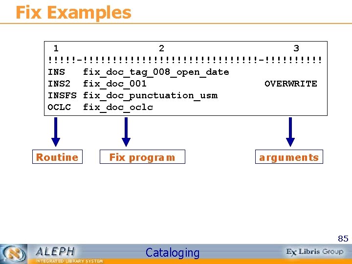 Fix Examples 1 2 3 !!!!!-!!!!!!!!!!!!!!!-!!!!! INS fix_doc_tag_008_open_date INS 2 fix_doc_001 OVERWRITE INSFS fix_doc_punctuation_usm