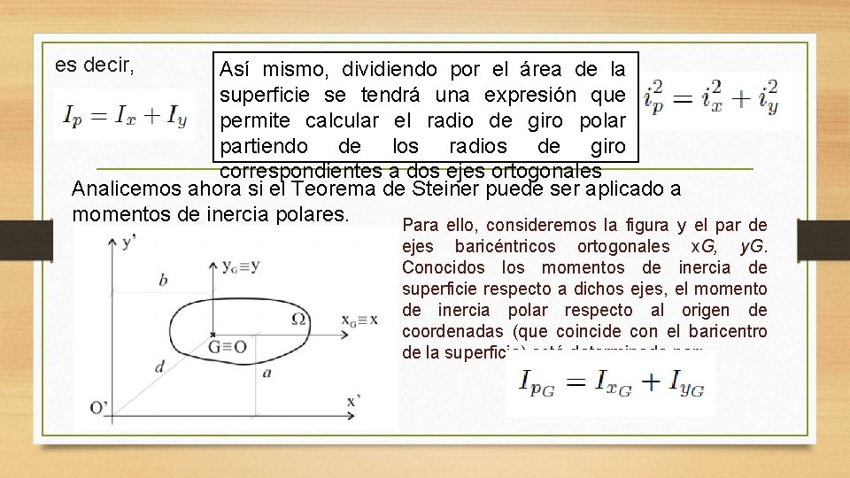 es decir, Así mismo, dividiendo por el área de la superficie se tendrá una es decir, Así mismo, dividiendo por el área de la superficie se tendrá una