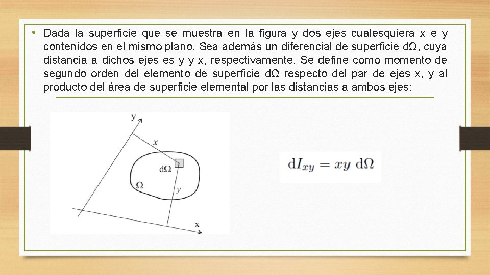 • Dada la superficie que se muestra en la figura y dos ejes • Dada la superficie que se muestra en la figura y dos ejes