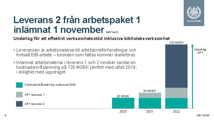 Leverans 2 från arbetspaket 1 inlämnat 1 november (bild 1 av 2) Underlag för