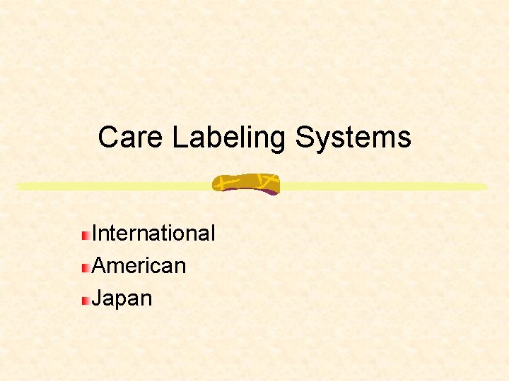 Care Labeling Systems International American Japan 