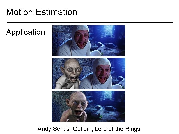 Motion Estimation Application Andy Serkis, Gollum, Lord of the Rings 