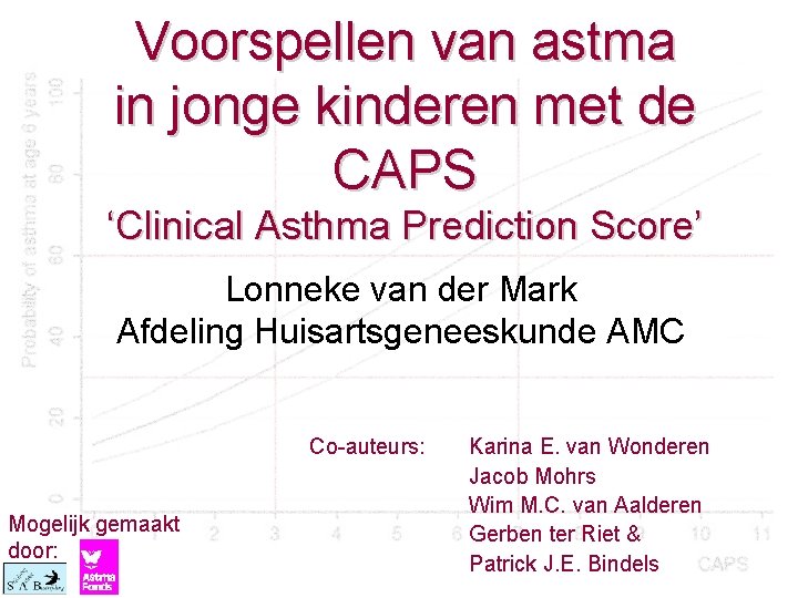 Voorspellen van astma in jonge kinderen met de CAPS ‘Clinical Asthma Prediction Score’ Lonneke