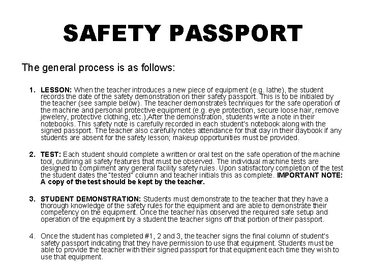 SAFETY PASSPORT The general process is as follows: 1. LESSON: When the teacher introduces SAFETY PASSPORT The general process is as follows: 1. LESSON: When the teacher introduces