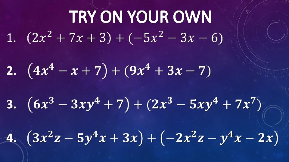 TRY ON YOUR OWN 