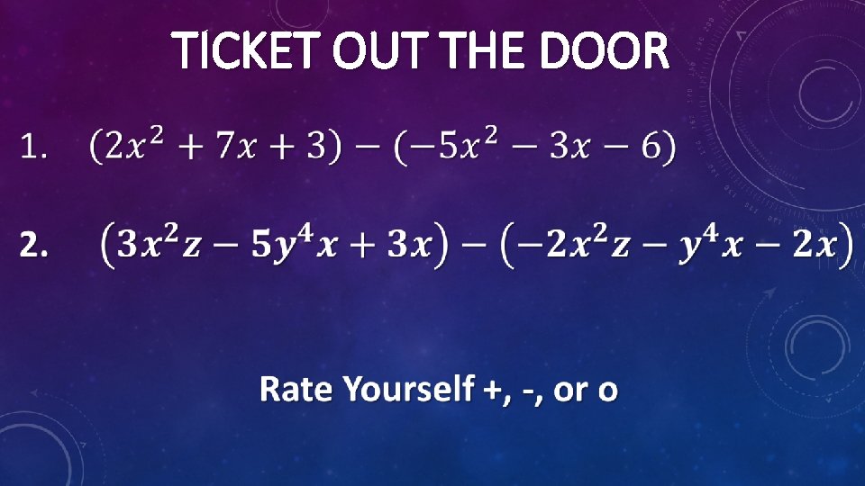 TICKET OUT THE DOOR 
