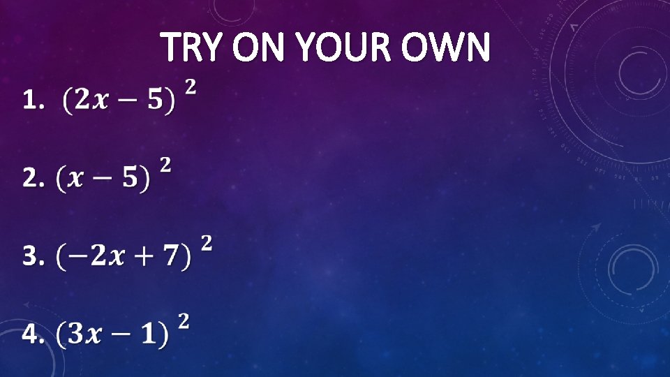 TRY ON YOUR OWN 