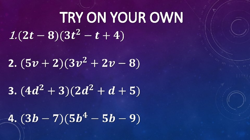 TRY ON YOUR OWN 