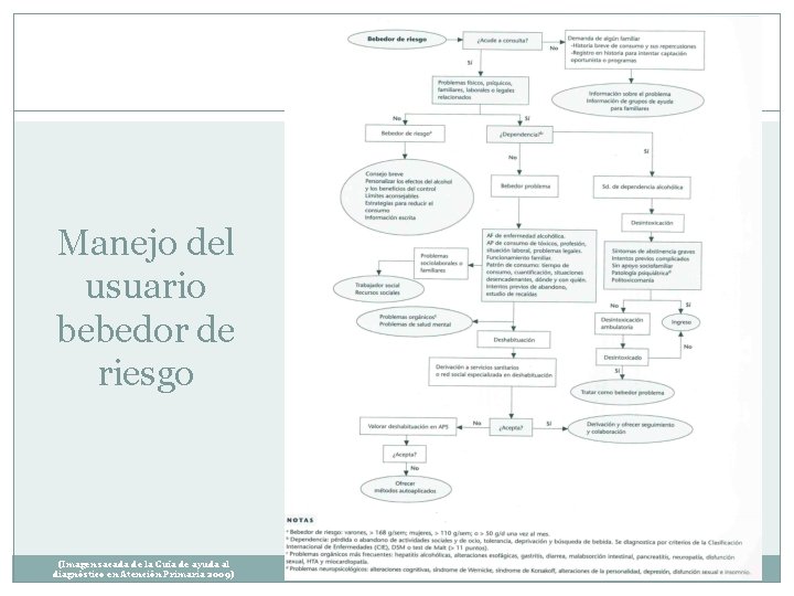 Manejo del usuario bebedor de riesgo (Imagen sacada de la Guía de ayuda al Manejo del usuario bebedor de riesgo (Imagen sacada de la Guía de ayuda al