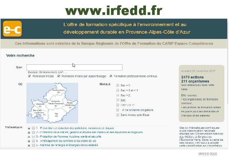 www. irfedd. fr IRFEDD 2018 