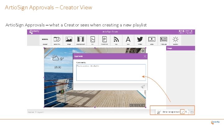 Artio. Sign Approvals – Creator View Artio. Sign Approvals – what a Creator sees