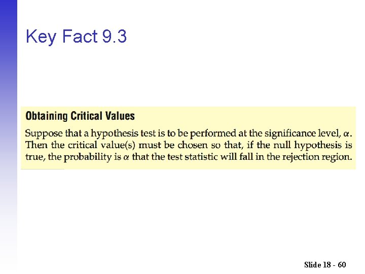 Key Fact 9. 3 Slide 18 - 60 