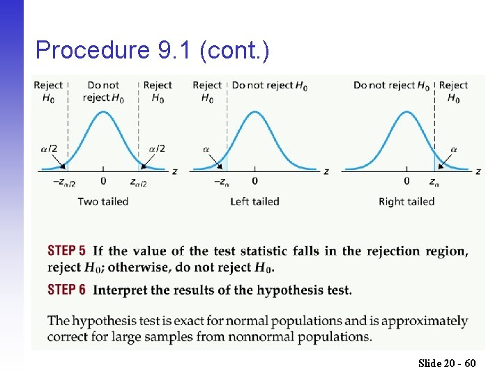 Procedure 9. 1 (cont. ) Slide 20 - 60 