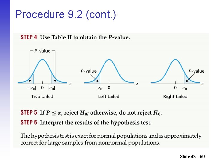 Procedure 9. 2 (cont. ) Slide 43 - 60 