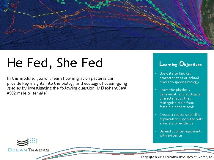 He Fed, She Fed In this module, you will learn how migration patterns can