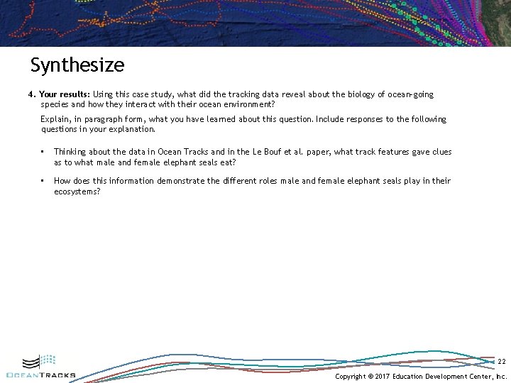 Synthesize 4. Your results: Using this case study, what did the tracking data reveal