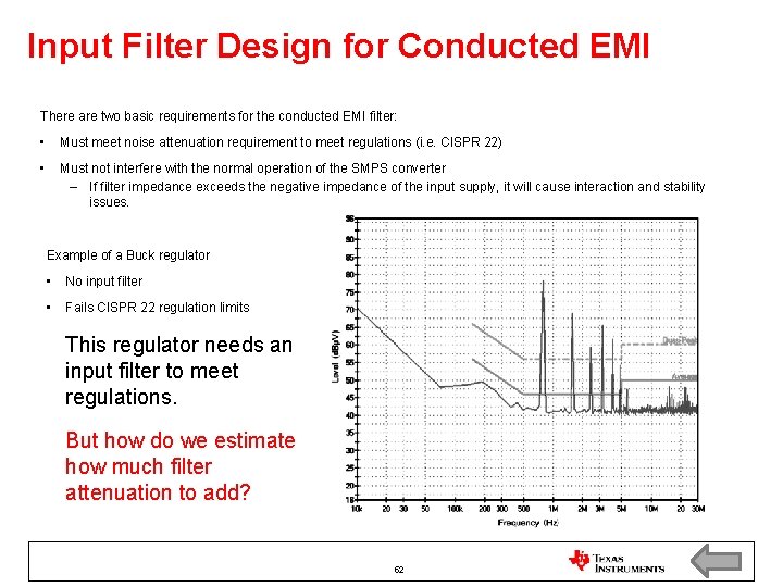 Input Filter Design for Conducted EMI There are two basic requirements for the conducted Input Filter Design for Conducted EMI There are two basic requirements for the conducted