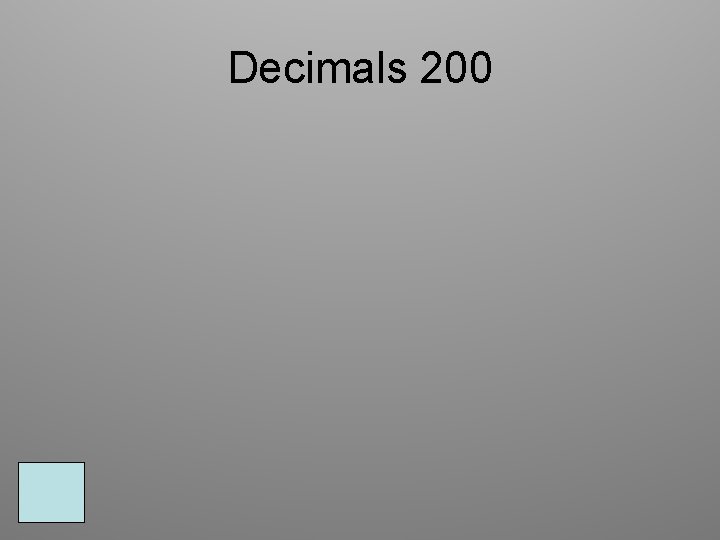 Decimals 200 