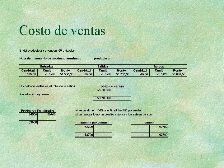 Costo de ventas 11 