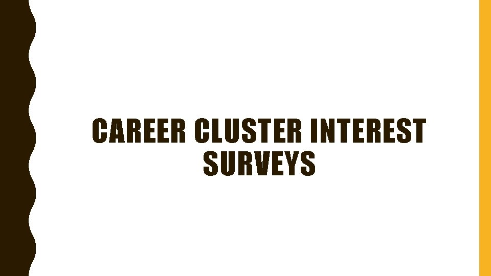 CAREER CLUSTER INTEREST SURVEYS 