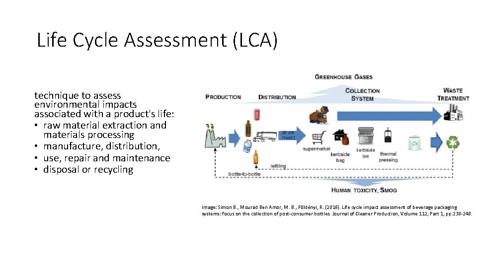 Life Cycle Assessment (LCA) technique to assess environmental impacts associated with a product's life: