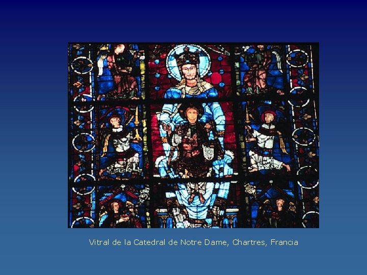 Vitral de la Catedral de Notre Dame, Chartres, Francia 