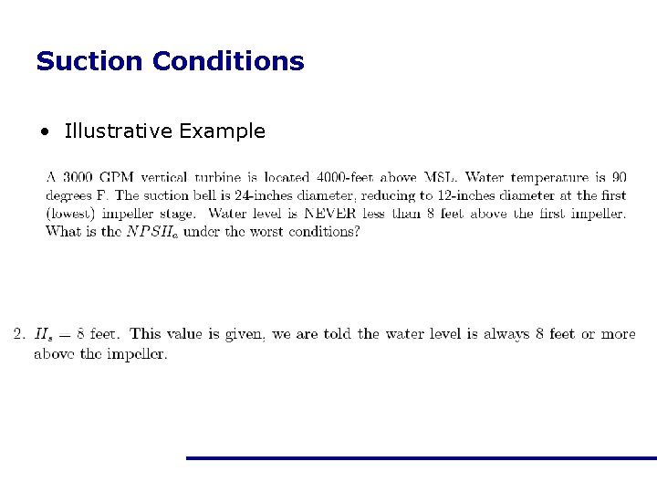 Suction Conditions • Illustrative Example 