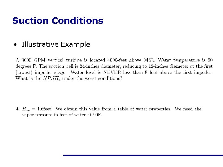 Suction Conditions • Illustrative Example 