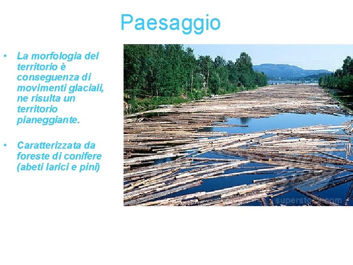Paesaggio • La morfologia del territorio è conseguenza di movimenti glaciali, ne risulta un