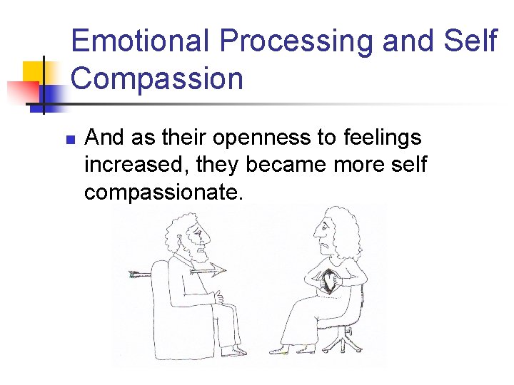 Emotional Processing and Self Compassion n And as their openness to feelings increased, they