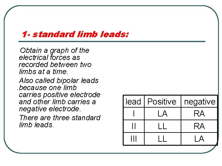 1 - standard limb leads: Obtain a graph of the electrical forces as recorded