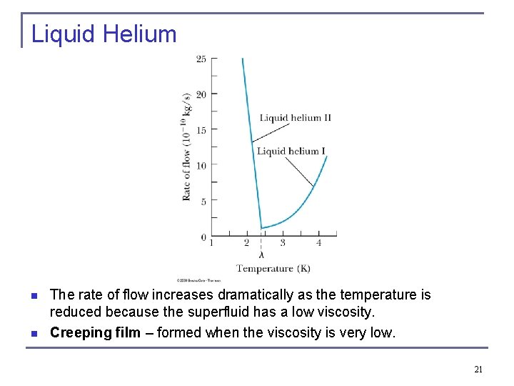 Liquid Helium n n The rate of flow increases dramatically as the temperature is Liquid Helium n n The rate of flow increases dramatically as the temperature is