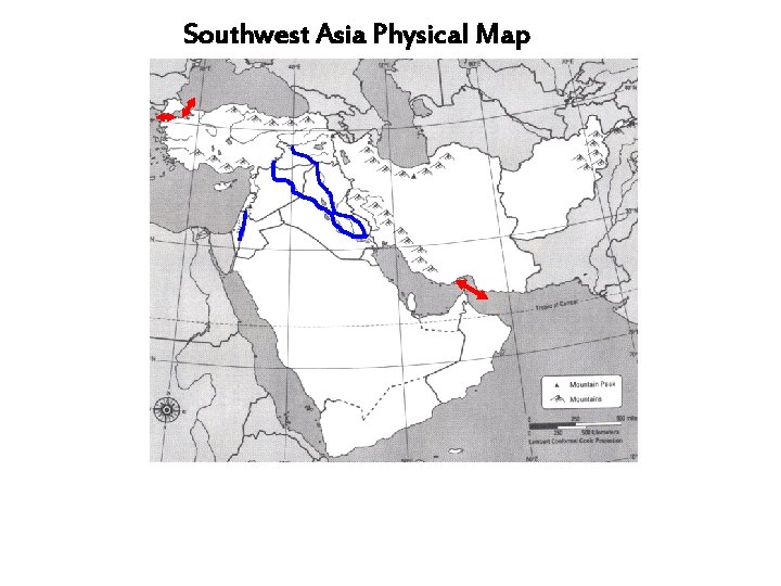 Southwest Asia Physical Map 