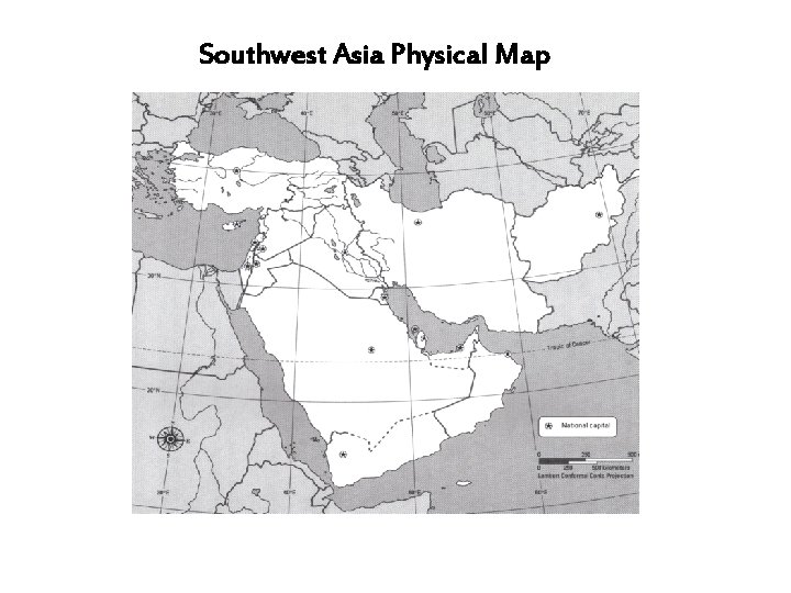 Southwest Asia Physical Map 